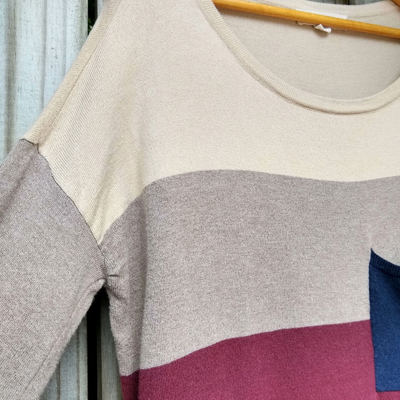 Lovestitch Striped Color Block Sweater - Picture 2 of 6